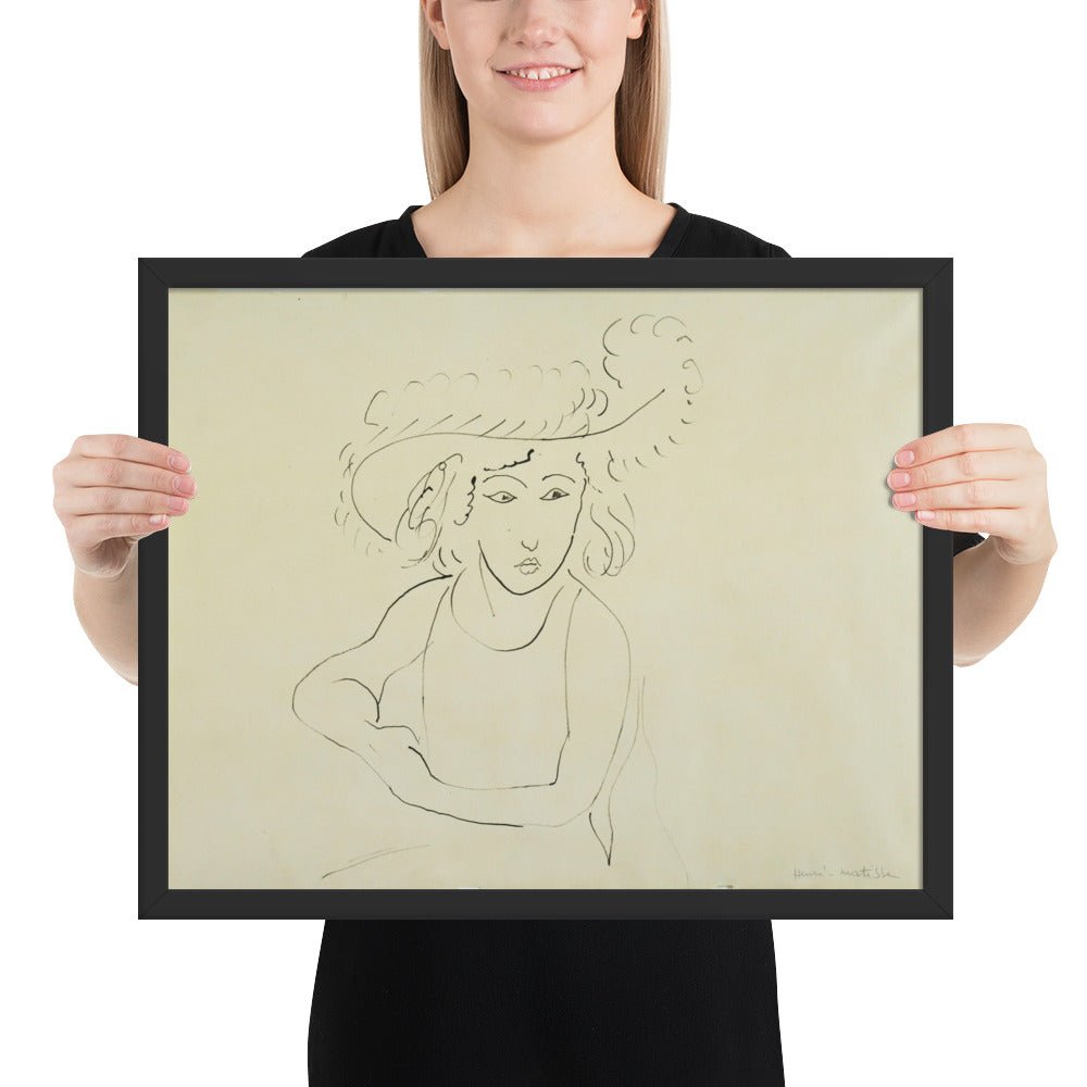 The Plumed Hat by Henri Matisse, Framed poster