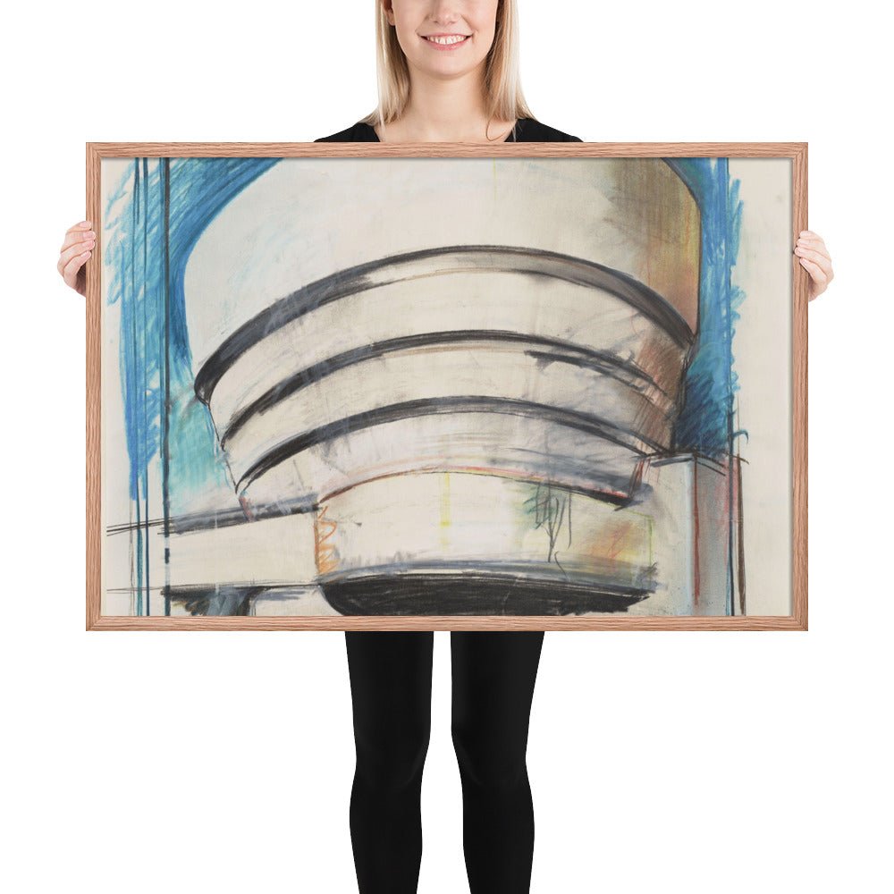 The Solomon R. Guggenheim -- Architect's visual by Richard Hamilton, Framed poster