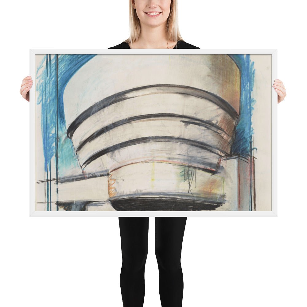 The Solomon R. Guggenheim -- Architect's visual by Richard Hamilton, Framed poster