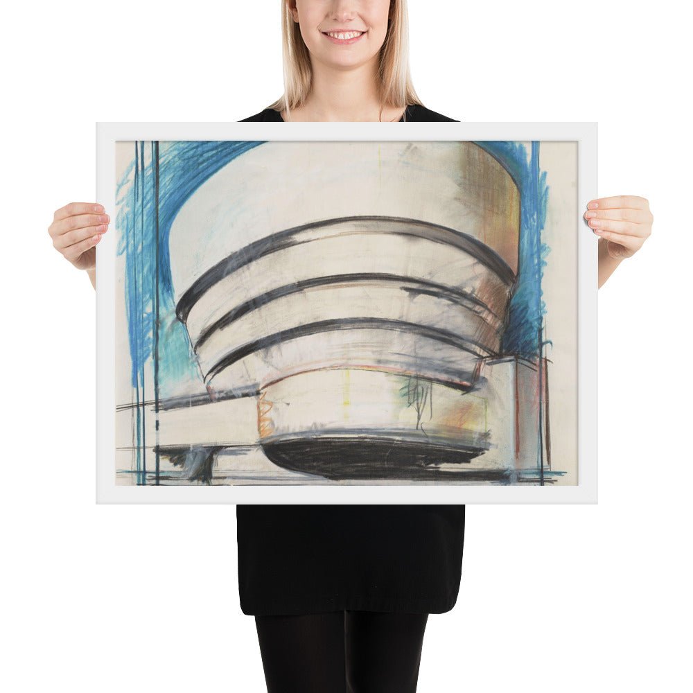 The Solomon R. Guggenheim -- Architect's visual by Richard Hamilton, Framed poster