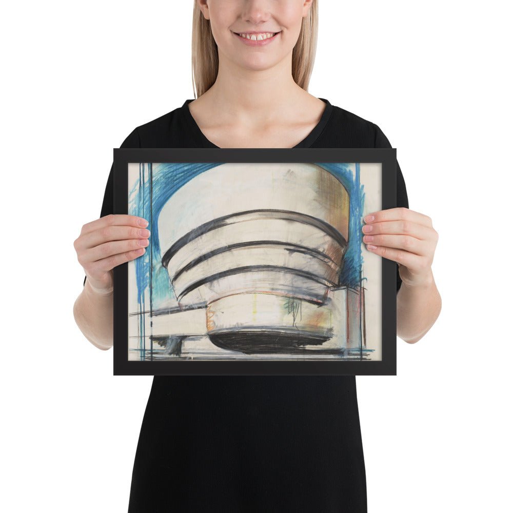 The Solomon R. Guggenheim -- Architect's visual by Richard Hamilton, Framed poster