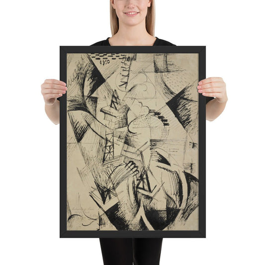 The Tower and the Wheel by Robert Delaunay , Framed poster