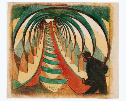 The Escalator (London Undeground) by Cyril Power,   modernist poster print