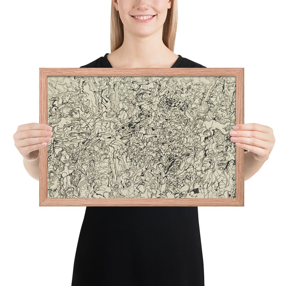 Ties and Whys Landscape with Figures by Jean Dubuffet, Framed poster