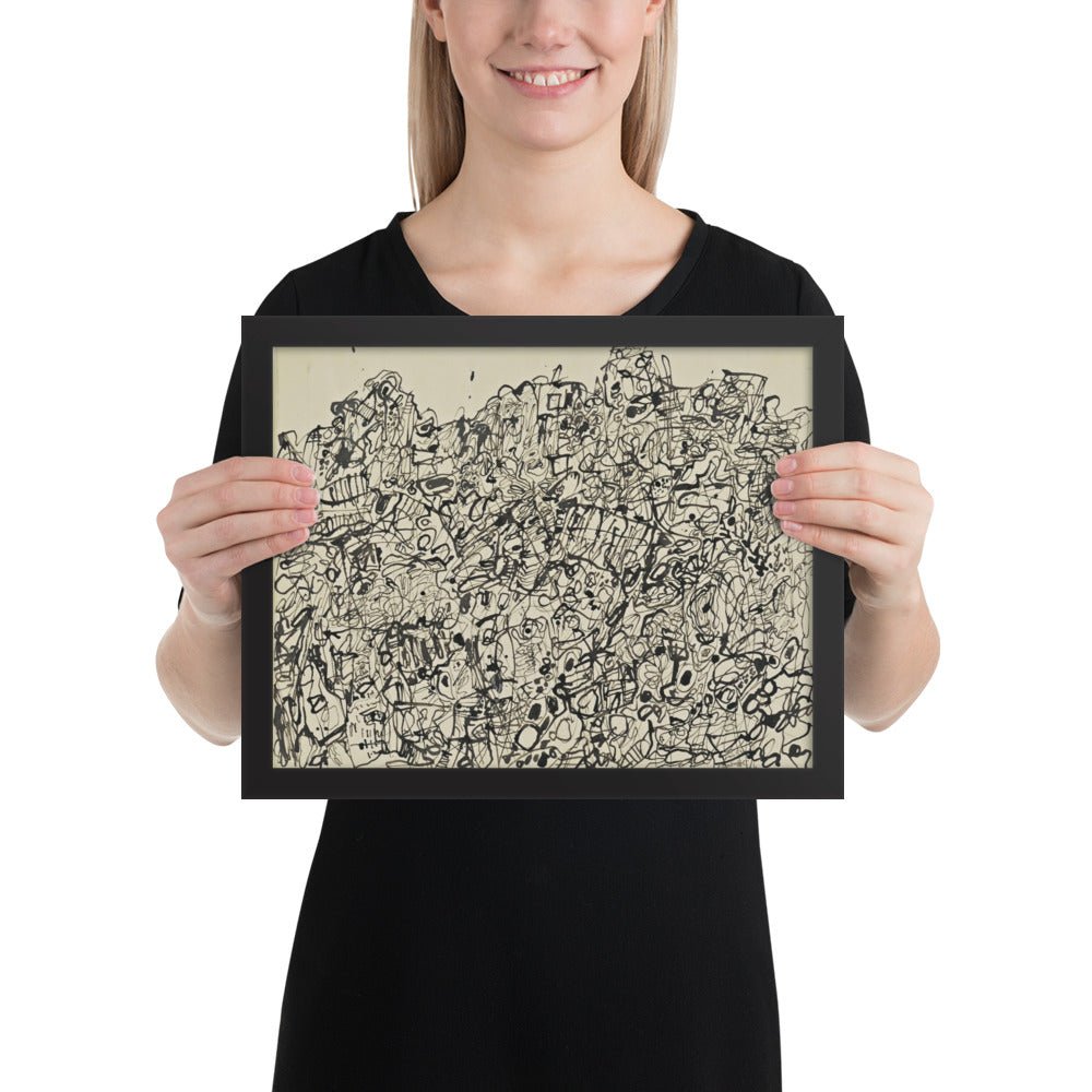 Tumultuous Landscape by Jean Dubuffet, Framed poster