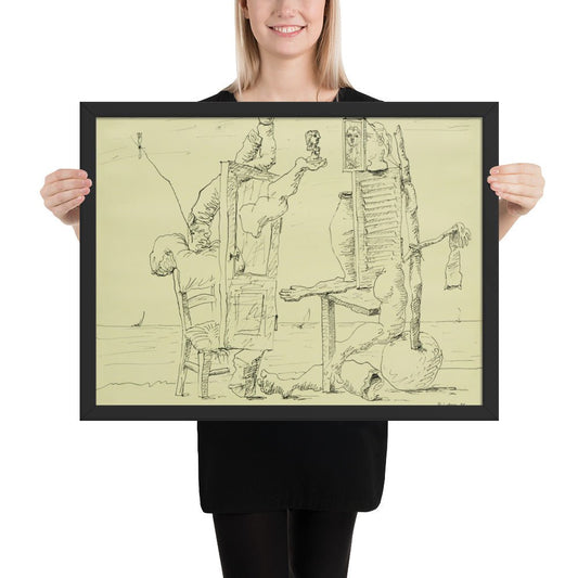 Two Figures on a Beach by Pablo Picasso, Framed poster