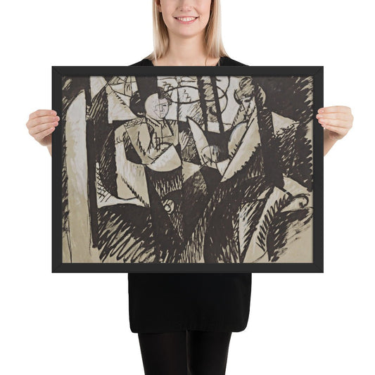 Two Women Seated by a Window by Albert Gleizes, Framed poster