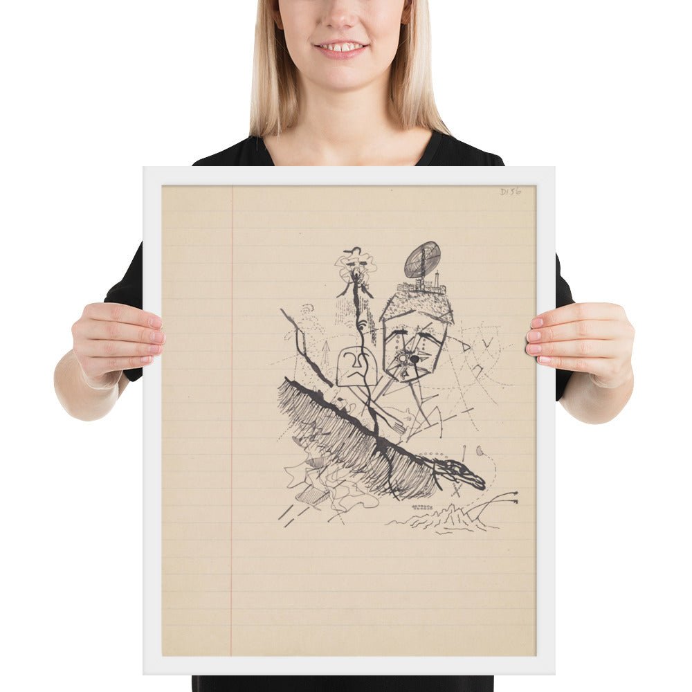 Untitled drawing for Soleil Vitré by Georges Bataille, Framed poster