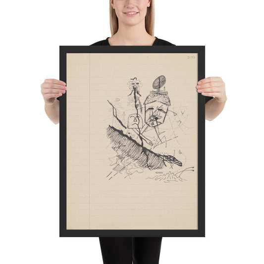 Untitled drawing for Soleil Vitré by Georges Bataille, Framed poster