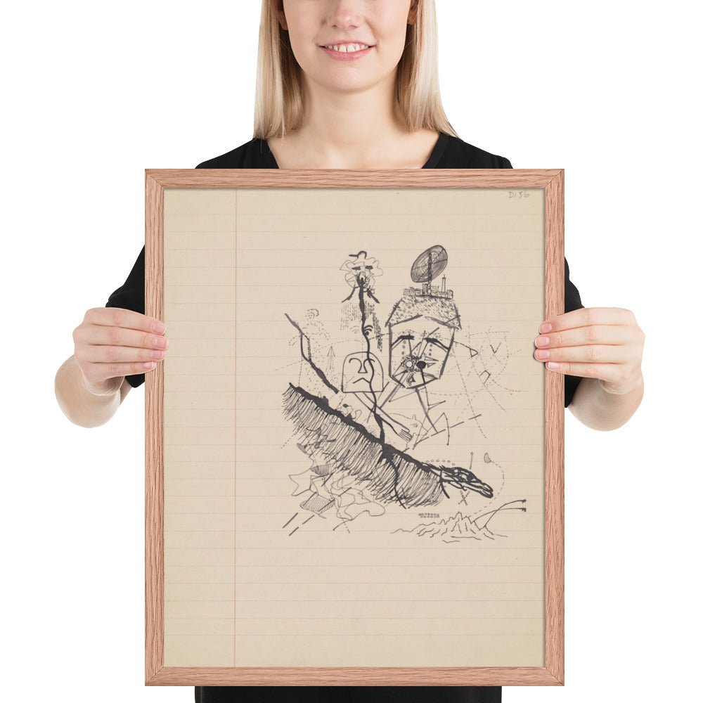 Untitled drawing for Soleil Vitré by Georges Bataille, Framed poster