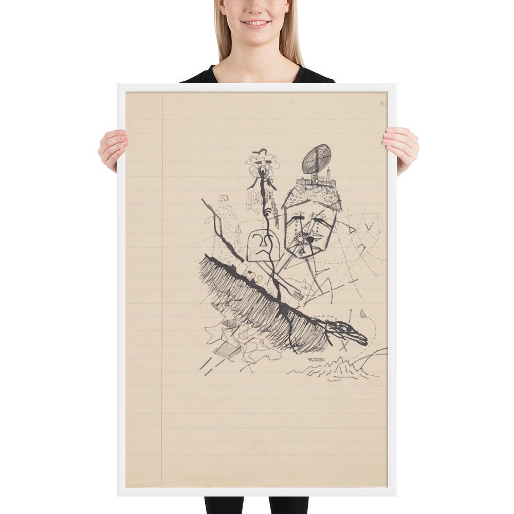 Untitled drawing for Soleil Vitré by Georges Bataille, Framed poster