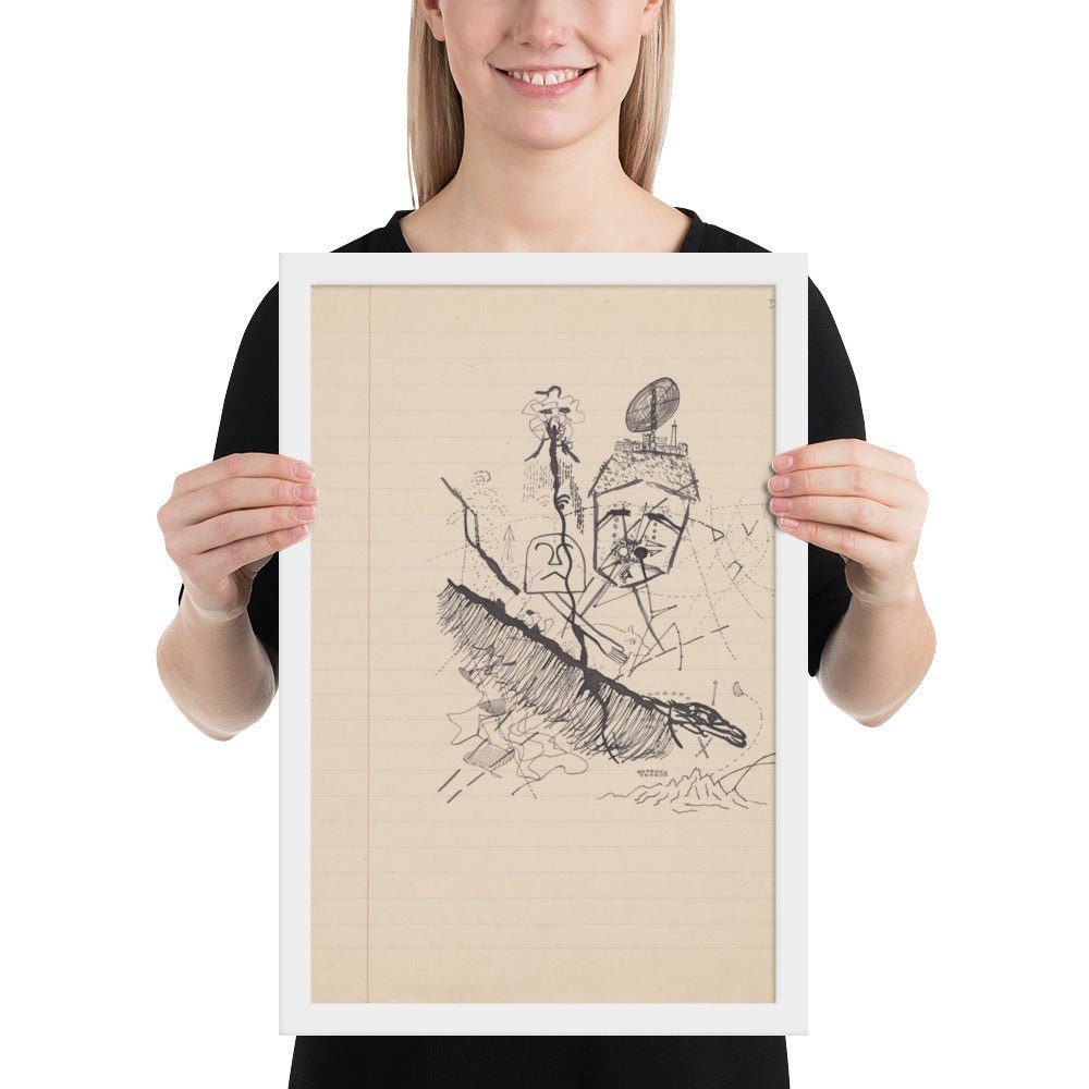 Untitled drawing for Soleil Vitré by Georges Bataille, Framed poster
