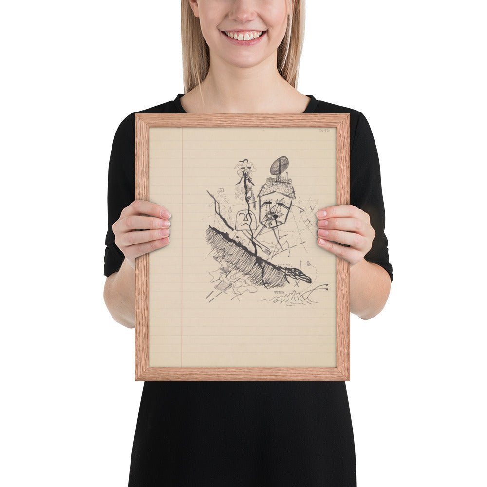 Untitled drawing for Soleil Vitré by Georges Bataille, Framed poster