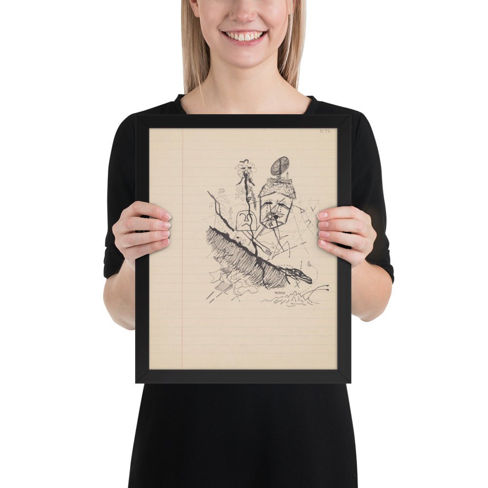 Untitled drawing for Soleil Vitré by Georges Bataille, Framed poster