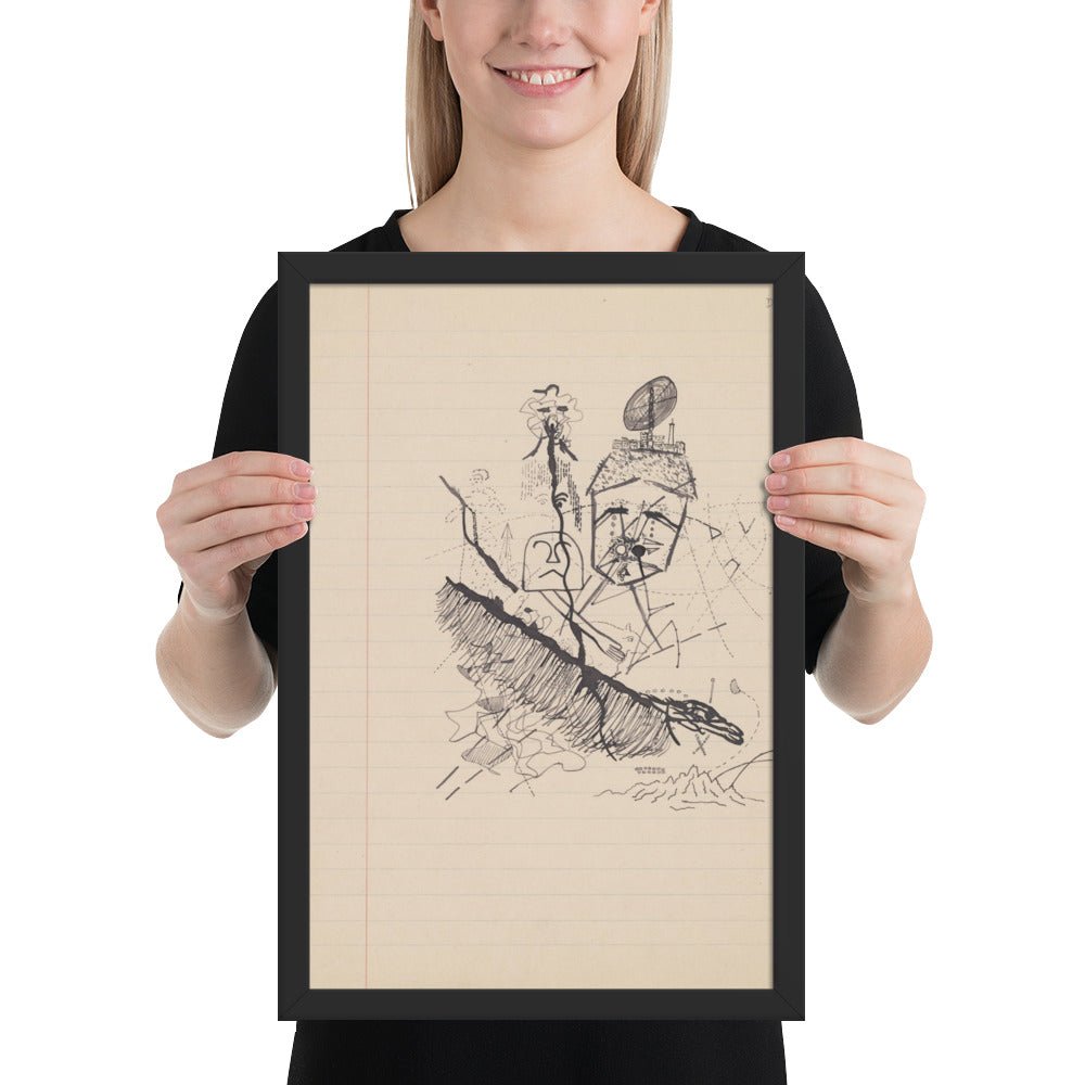 Untitled drawing for Soleil Vitré by Georges Bataille, Framed poster
