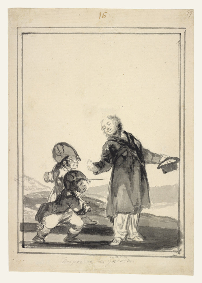 Francisco José de Goya y Lucientes :Contemptuous of the Ins,16x12