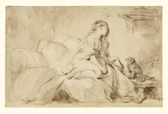 Jean-Honoré Fragonard:Oh! If Only He Were as Faithful to Me,16x12