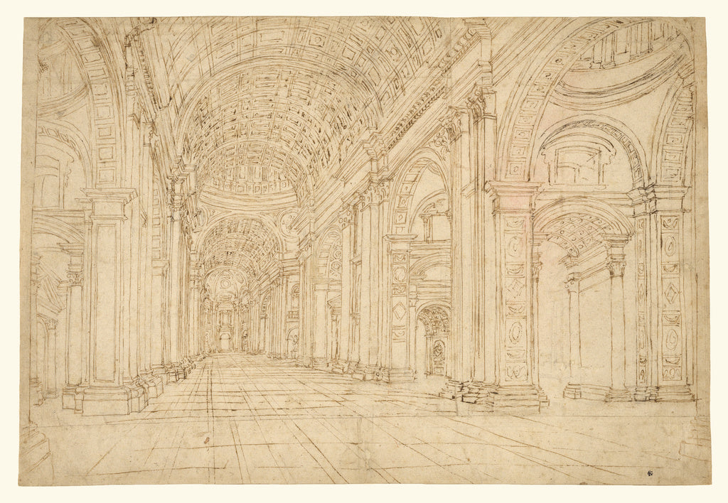 Unknown:Interior of Saint Peter's Basilica, Poster Print Wall Art