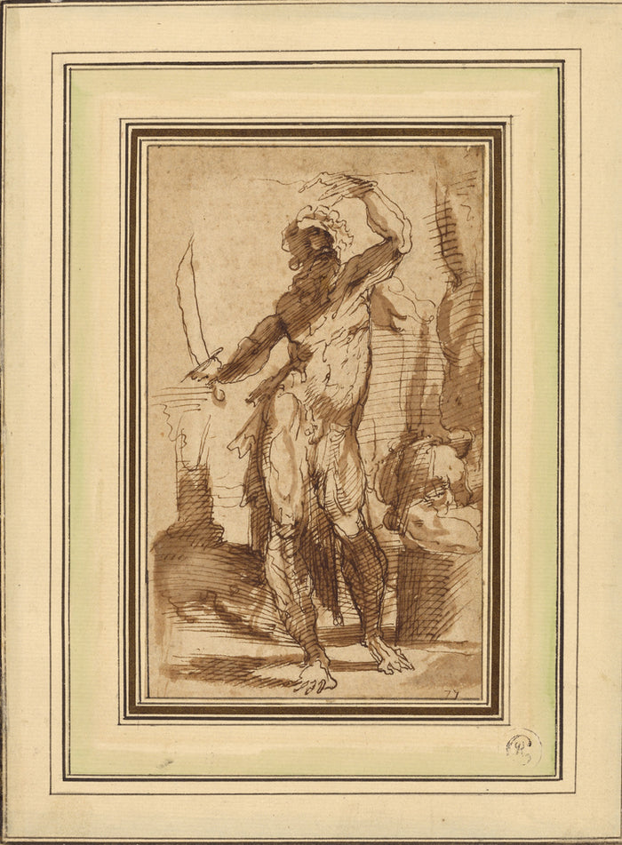 Domenico Beccafumi:Study for the Figure of Abraham,16x12