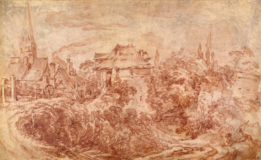 François Boucher:Landscape with Figures, Poster Print Wall Art