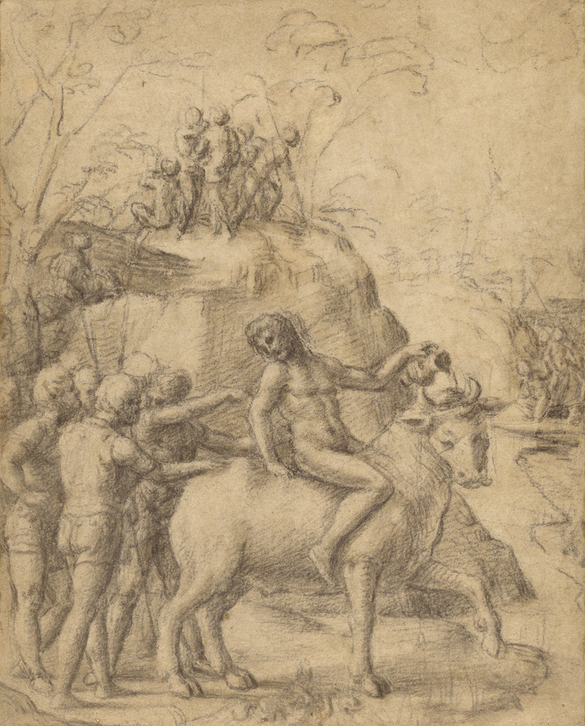 Correggio :A Man Riding a Bull, and Other Figures,16x12"(A3)Poster