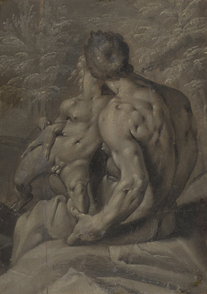 Cornelis Cornelisz van Haarlem:Two Male Nudes, Poster Print Wall Art