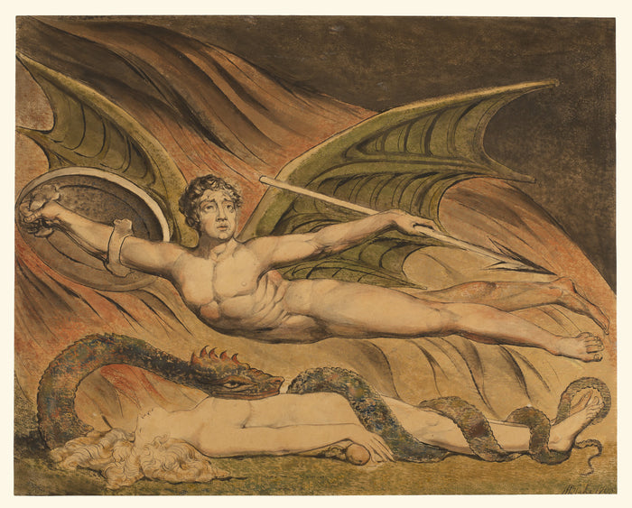 William Blake:Satan Exulting over Eve,16x12