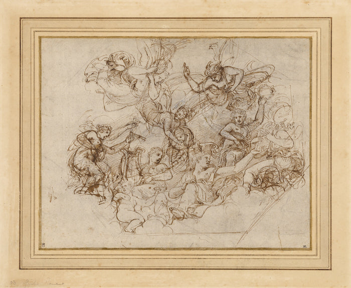 Giulio Romano :An Allegory of the Virtues of Federico II Gon,16x12