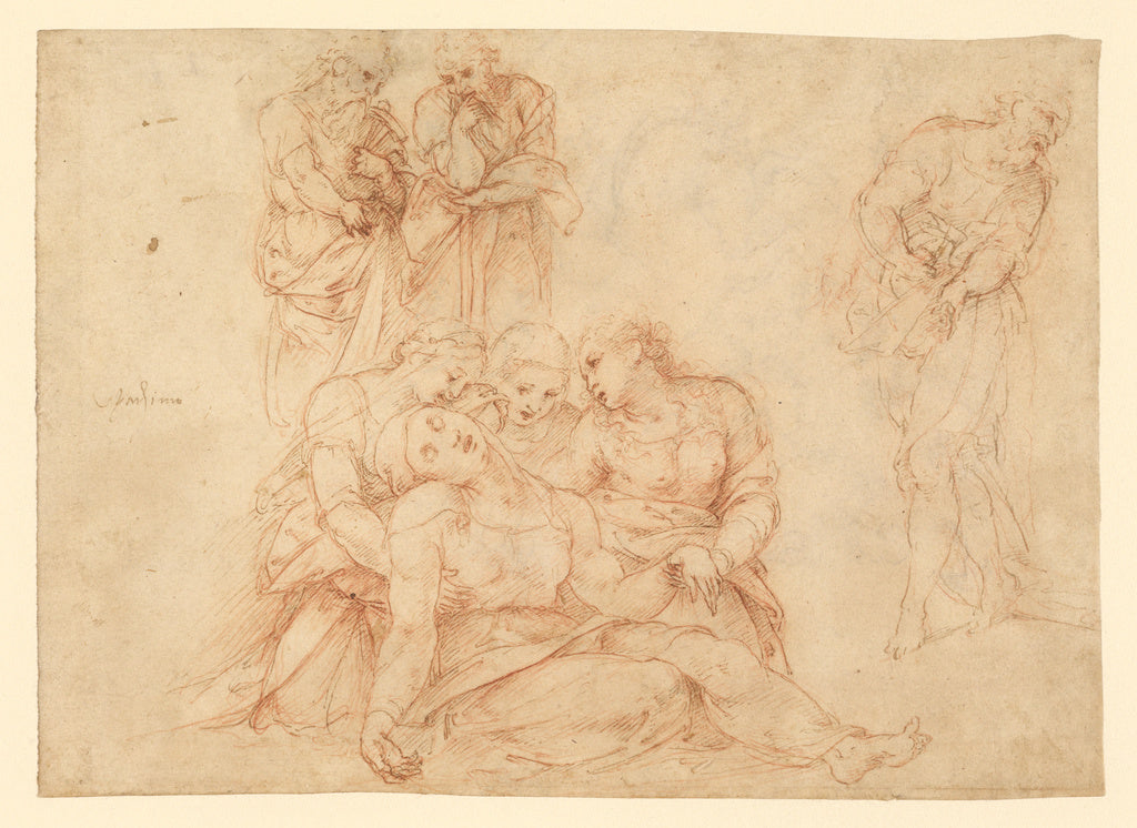 Cesare da Sesto:The Swooning Virgin Supported by Three Holy , Poster Print Wall Art