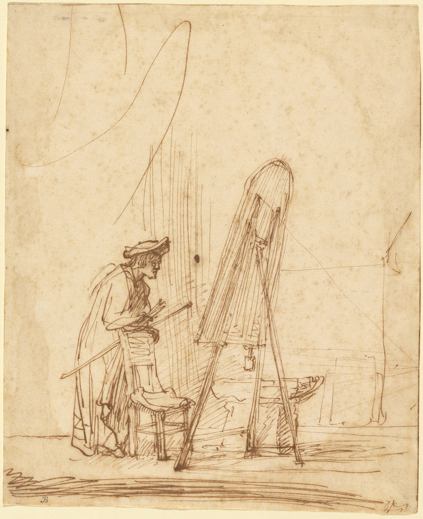 Rembrandt Harmensz. van Rijn:An Artist in His Studio,16x12"(A3)Poster