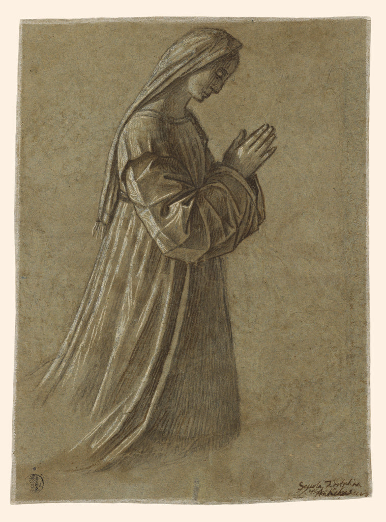 Vittore Carpaccio:Study of the Virgin (recto); Study of the , Poster Print Wall Art