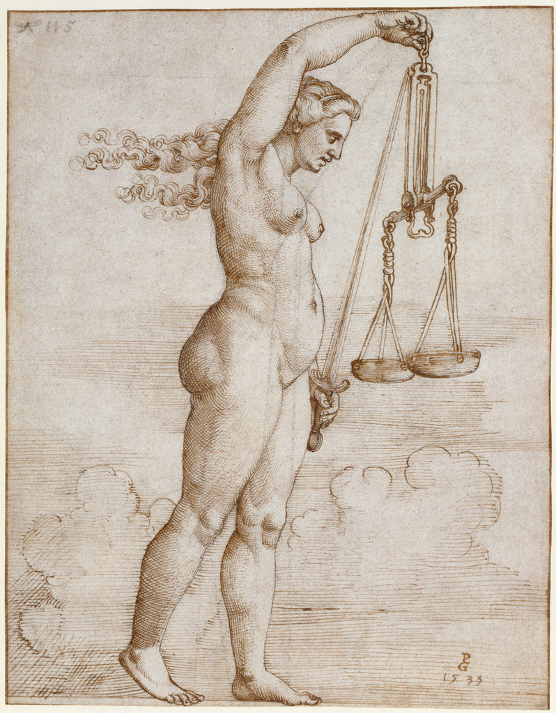 Georg Pencz:Allegory of Justice, Poster Print Wall Art