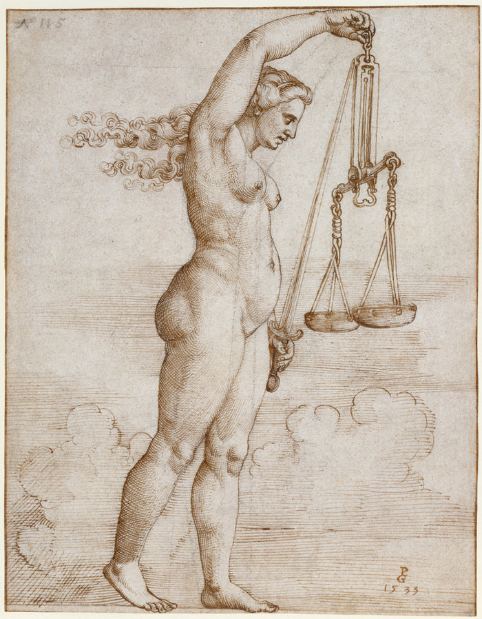 Georg Pencz:Allegory of Justice,16x12