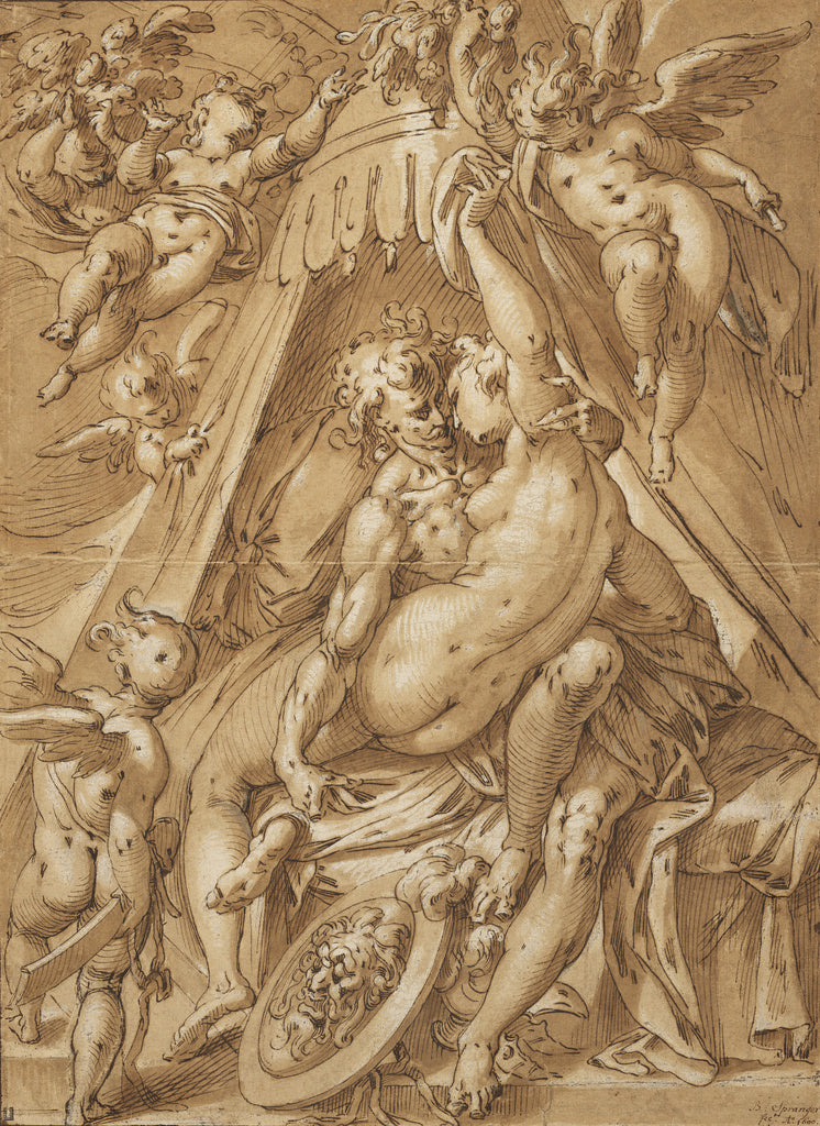 Abraham Bloemaert:Mars and Venus, Poster Print Wall Art