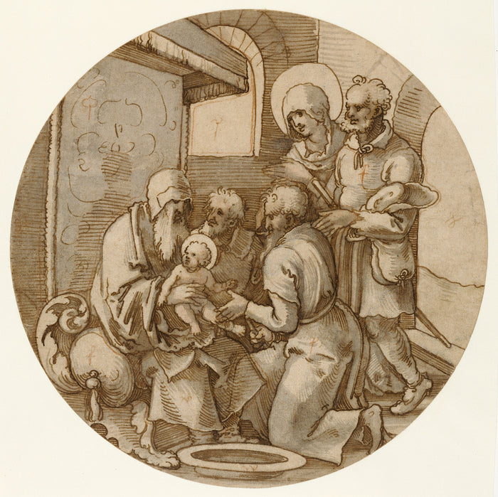 Sebald Beham:The Circumcision,16x12