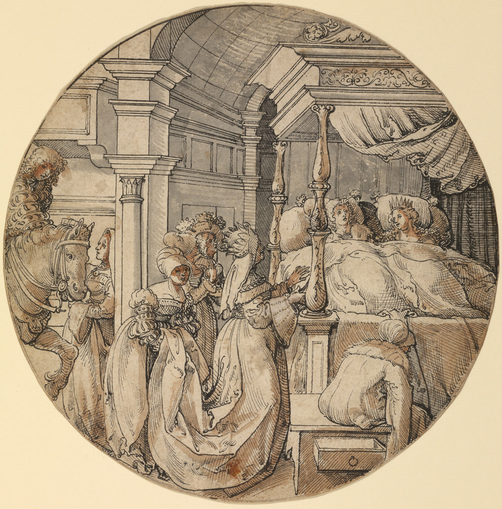 Jörg Breu the Elder:Bridal Scene, Poster Print Wall Art