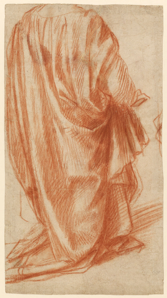 Andrea del Sarto:Drapery Study (recto); Study of a Nude Man ,16x12