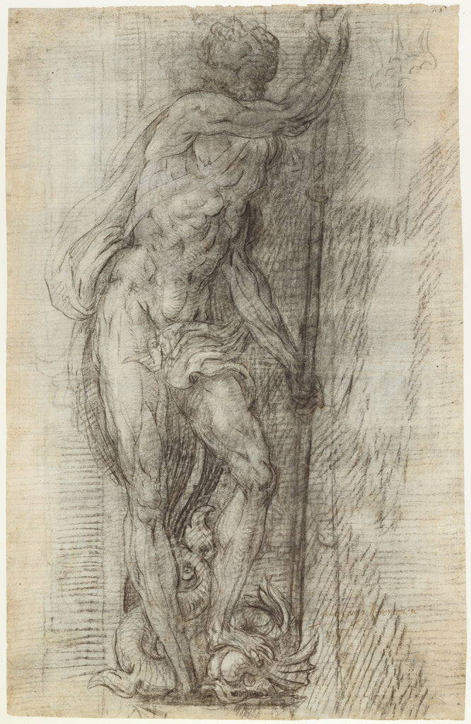 Giulio Campi:Neptune, Poster Print Wall Art