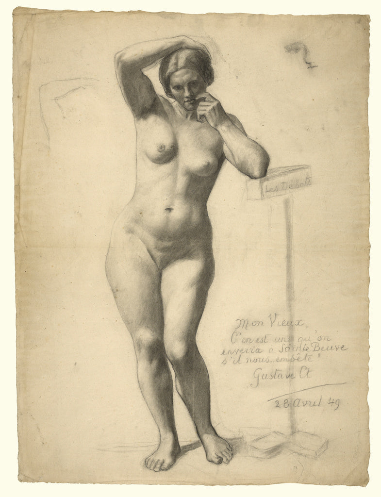 Gustave Courbet:Standing Female Nude, Poster Print Wall Art