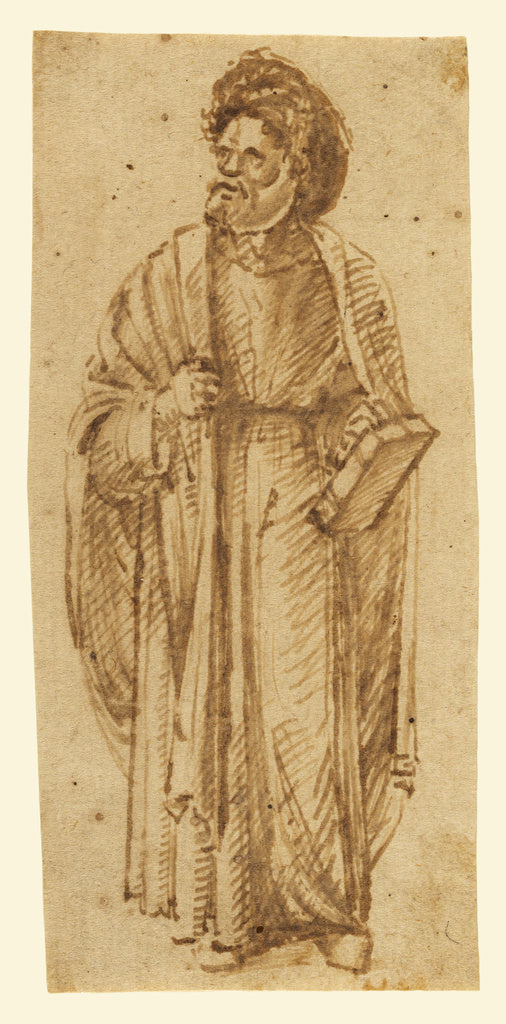 Giovanni BelliniAttributed to:Standing man wearing a turban,16x12