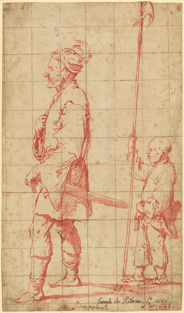 Jusepe de Ribera:An Oriental Potentate Accompanied by His Ha, Poster Print Wall Art