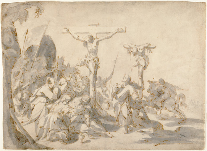 Hans von Aachen:The Crucifixion,16x12