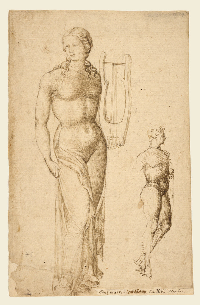 Unknown maker, North or Central Italian School:Female Figure, Poster Print Wall Art