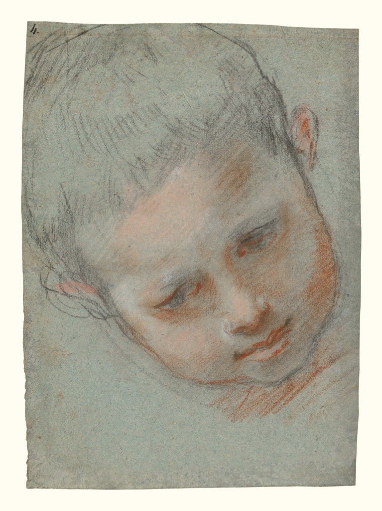 Federico Barocci:Head of a Boy (recto); Figure Studies (vers, Poster Print Wall Art