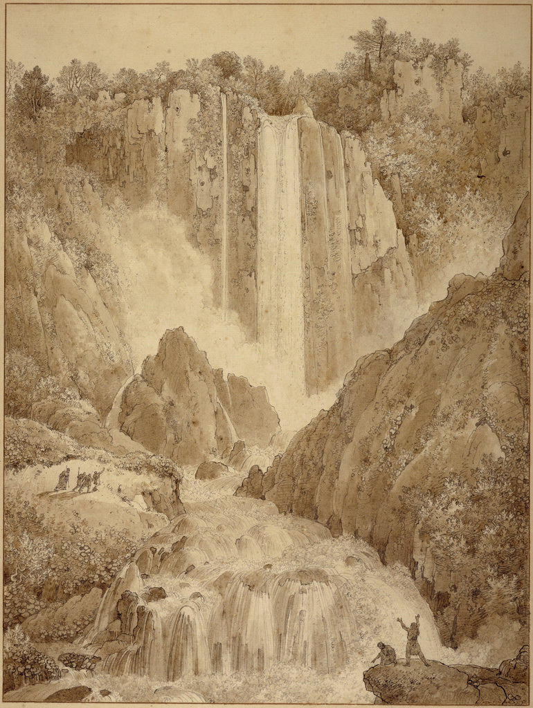 Louis-François Cassas:The Cascades at Terni, Poster Print Wall Art