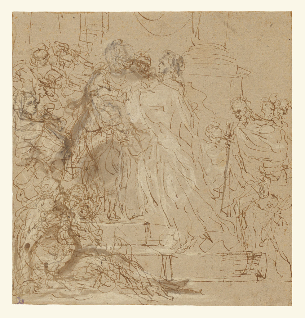 Juan Carreño de Miranda:The Visitation, Poster Print Wall Art