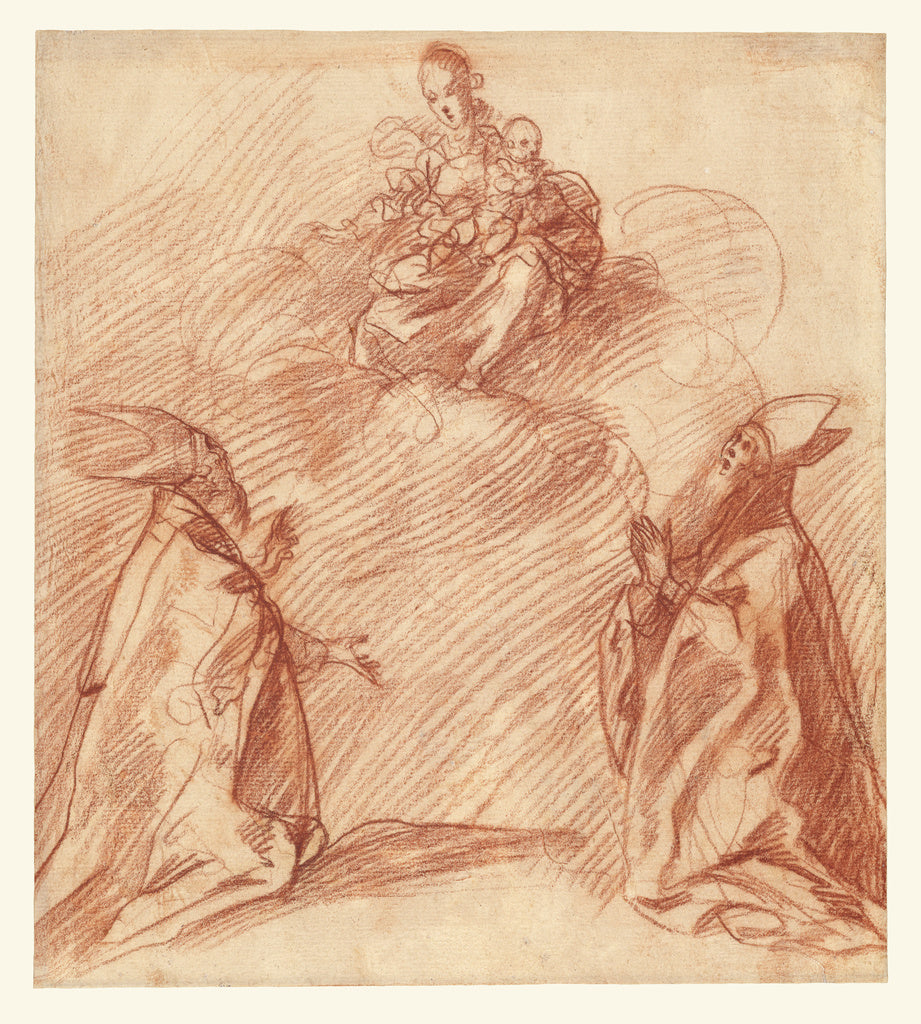 Unknown maker, Spanish School:The Virgin and Child Appearing, Poster Print Wall Art