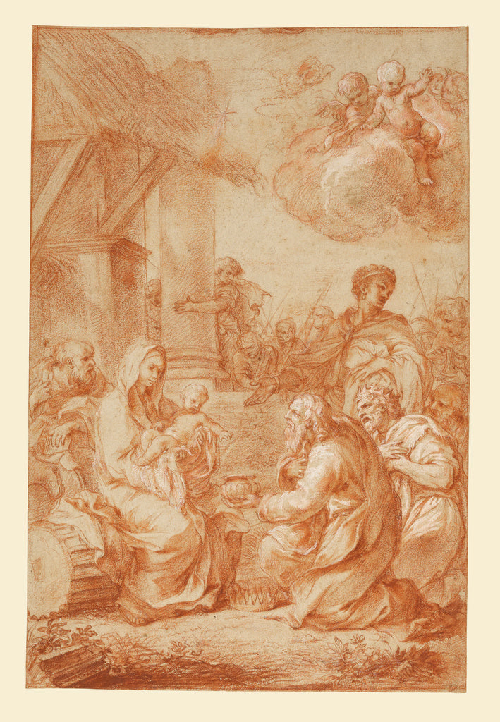 Guillaume Courtois:The Adoration of the Magi, Poster Print Wall Art