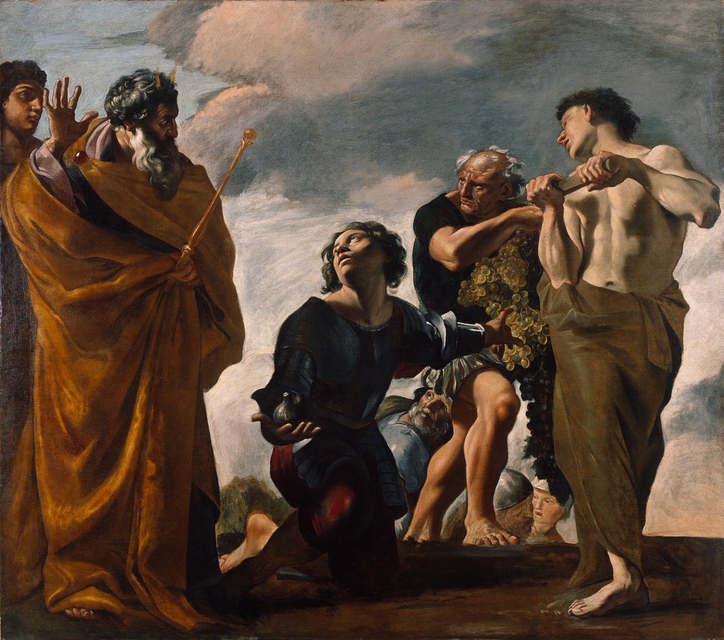 Giovanni Lanfranco:Moses and the Messengers from Canaan, Poster Print Wall Art
