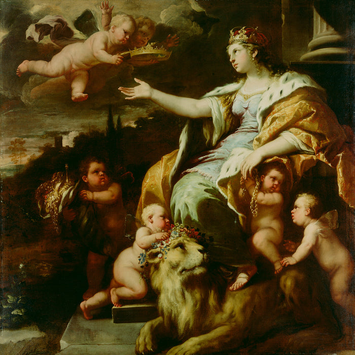 Luca Giordano , 1634 - 1705):Allegory of Magnanimity,16x12